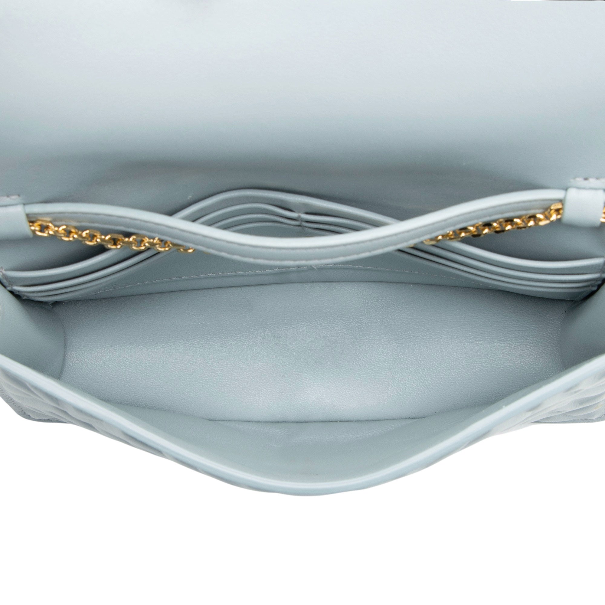 Fendi Embossed Leather FF Baguette Wallet on Chain