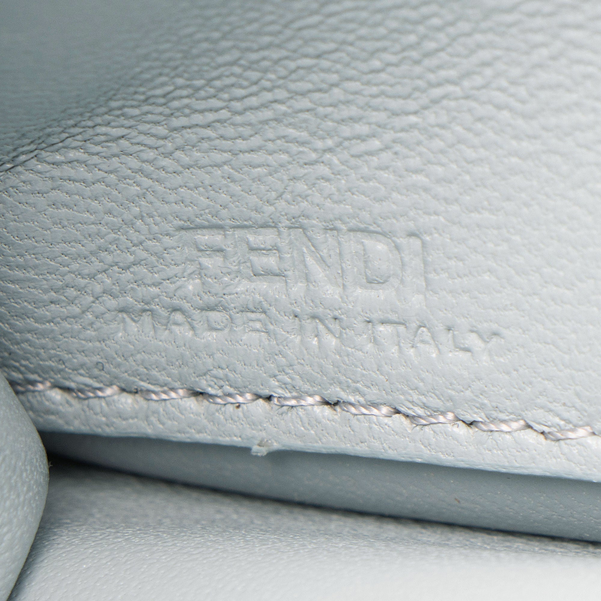 Fendi Embossed Leather FF Baguette Wallet on Chain