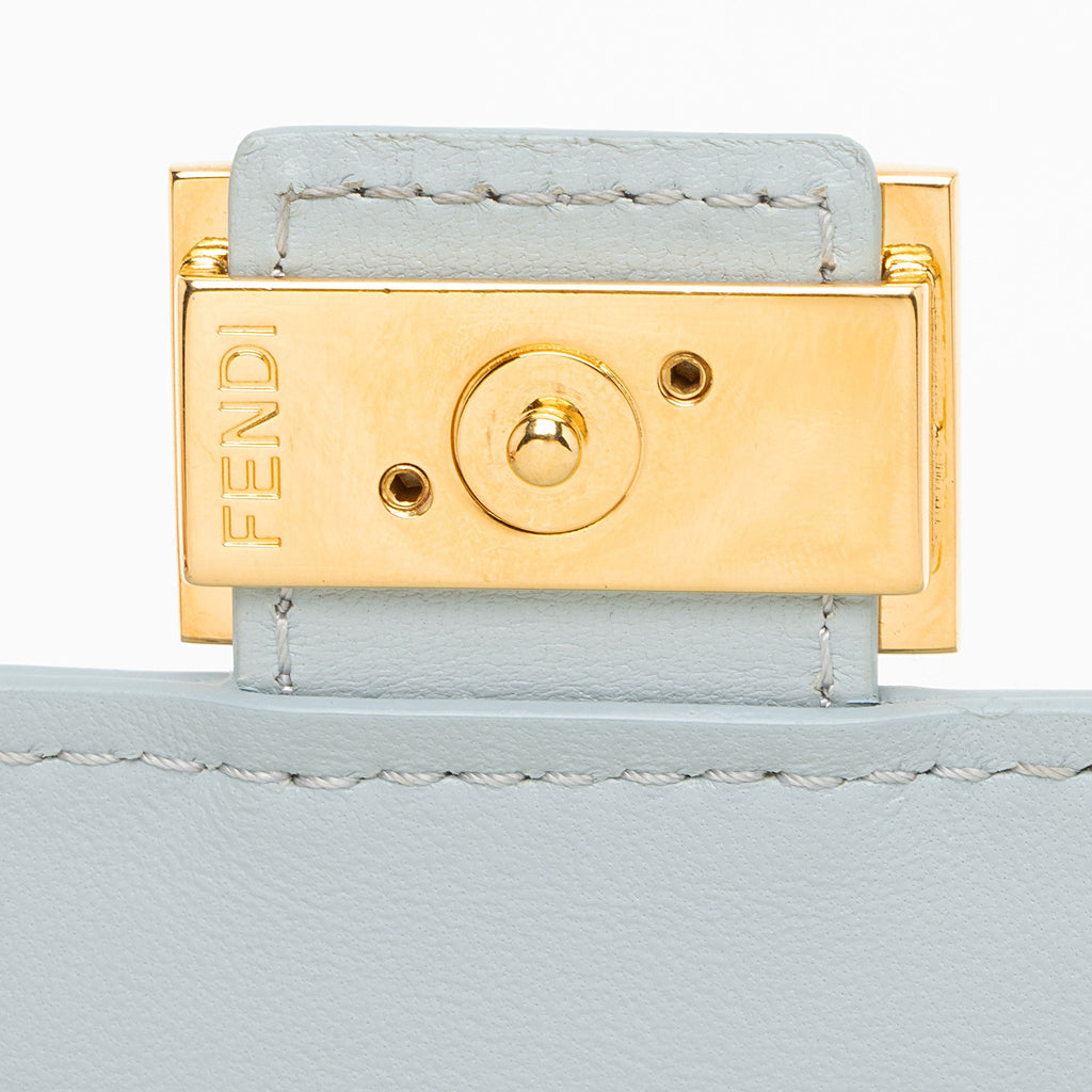 Fendi Embossed Leather FF Baguette Wallet on Chain
