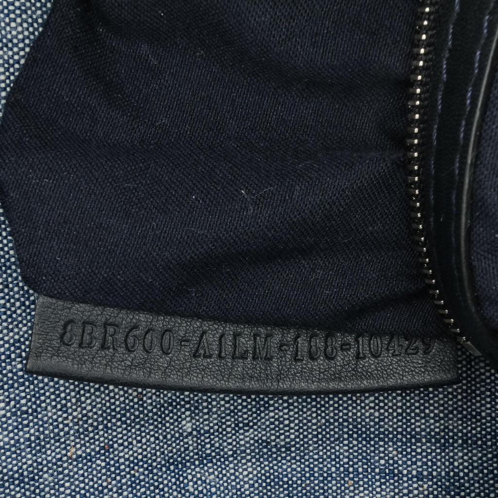 Fendi Embroidered Denim Ruffled F is Fendi Kan I Baguette