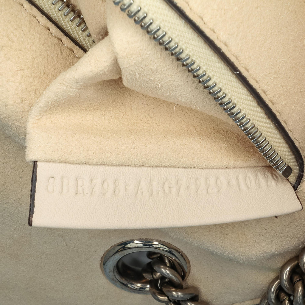 Fendi FF Chenille and Vitello Seta Chain Midi Baguette