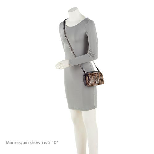 Fendi FF Embossed Calfskin Double Micro Baguette Bag (SHF-yQ8d8d)