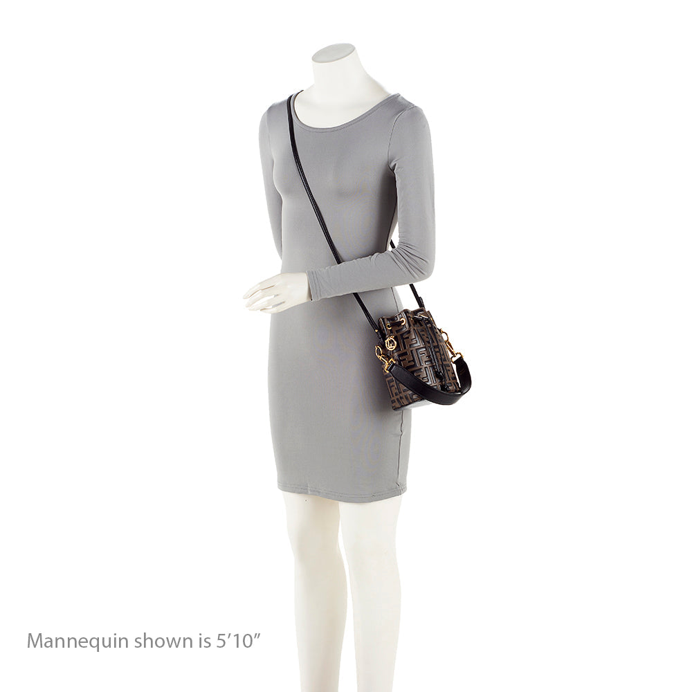 Fendi FF Embossed Calfskin Mon Tresor Mini Bucket Bag (SHF-NZkK6E)