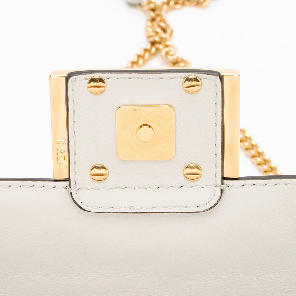 Fendi FF Embossed Leather 1974 Mini Baguette Shoulder Bag
