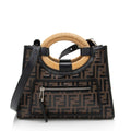 Fendi FF Embossed Vitello Wicker Century 1974 Runaway Small Shopper