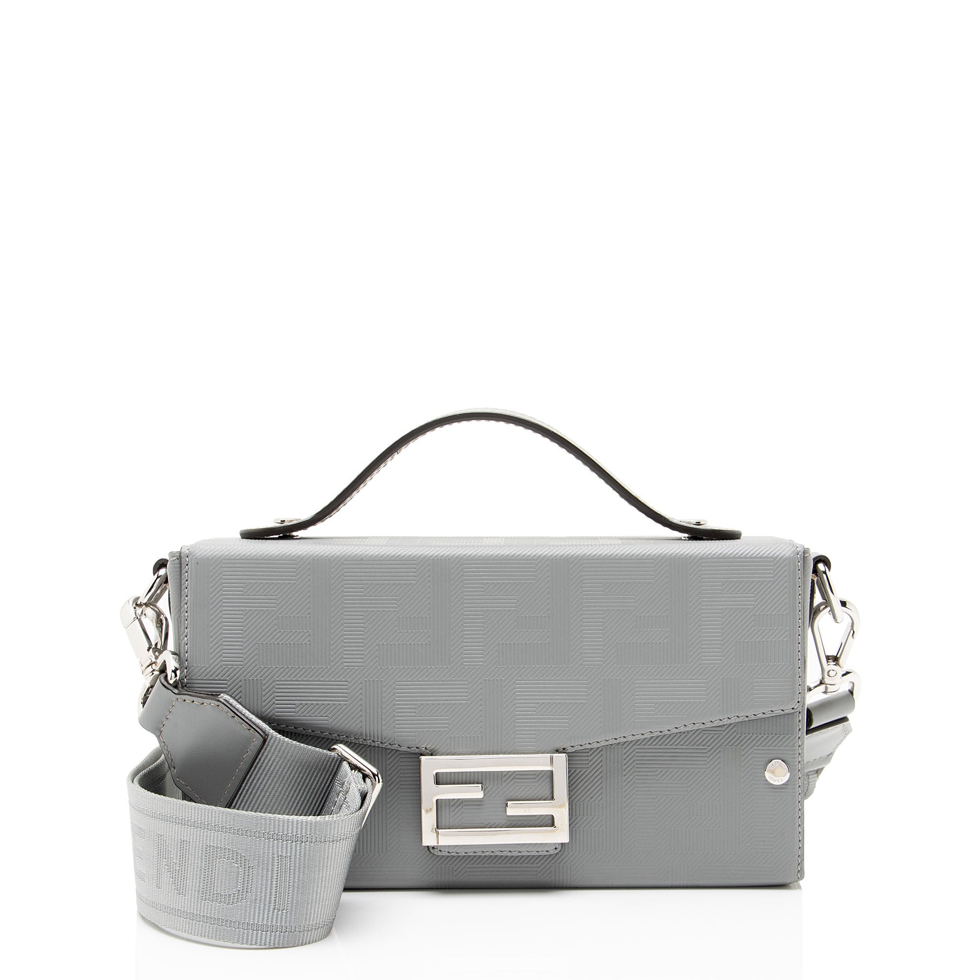 Fendi FF Shadow Vitello Soft Trunk Baguette