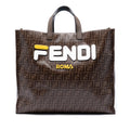 Fendi Fila Zucca Coated Canvas Logo Mania Shopper Tote