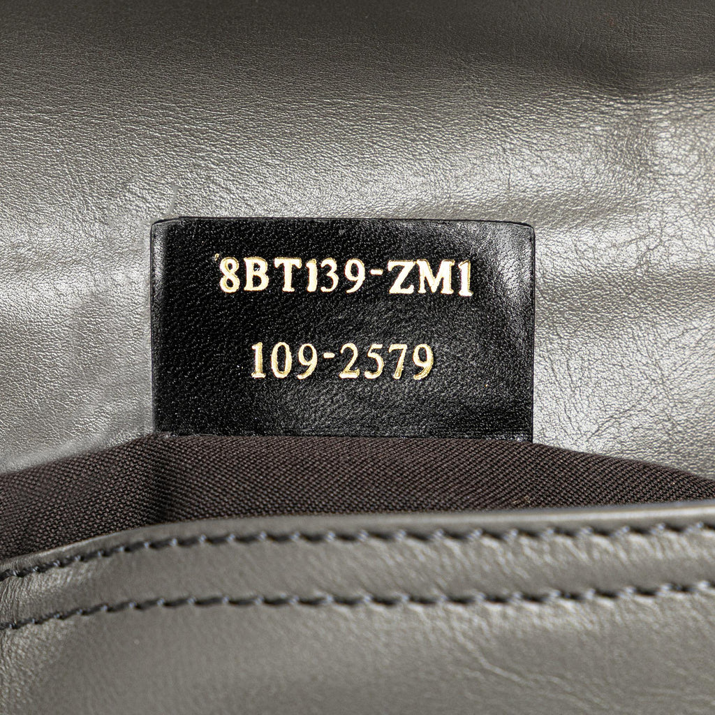 Fendi Glazed Leather Chain Flap Baguette Crossbody