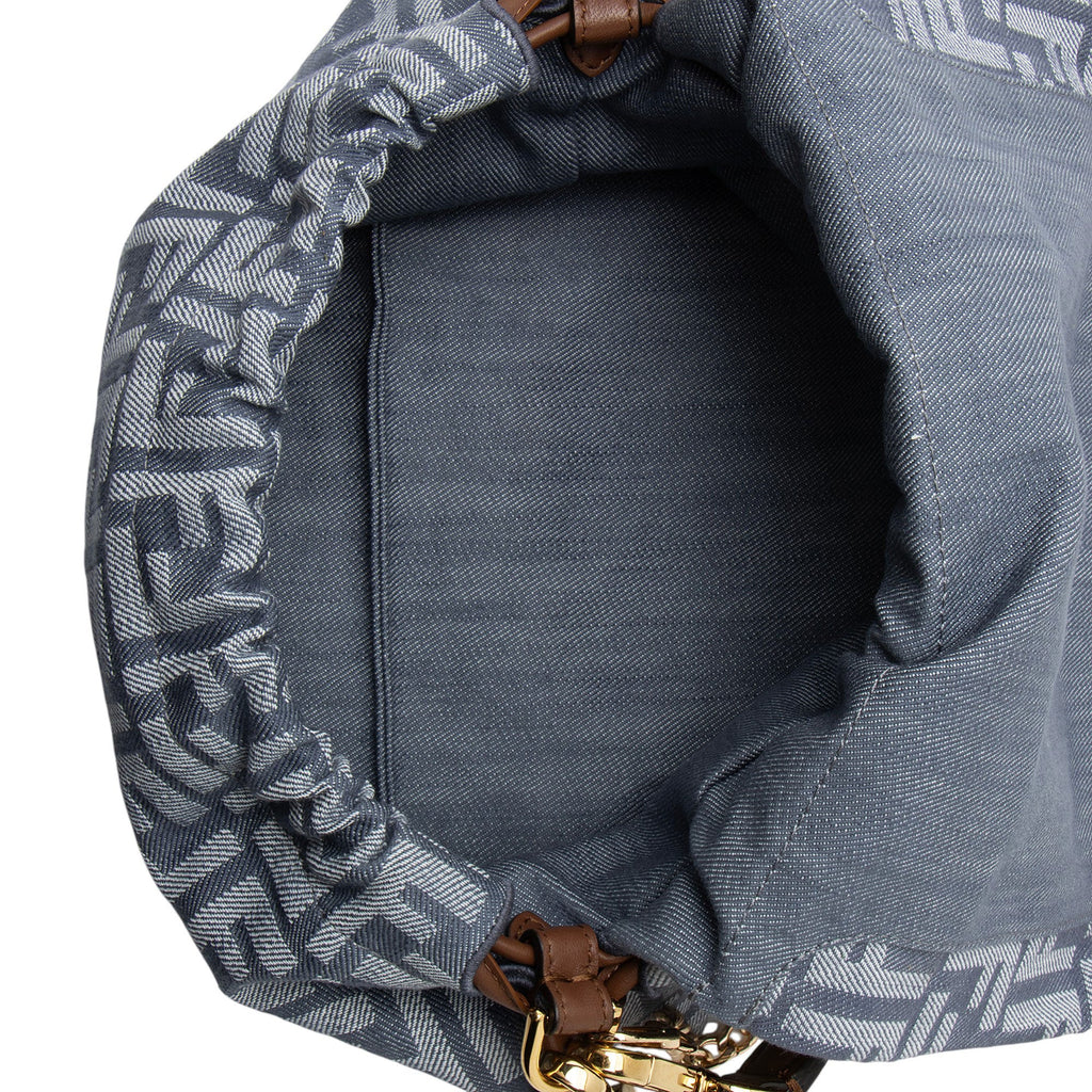 Fendi Denim Zucca Mamma Baguette Shoulder Bag