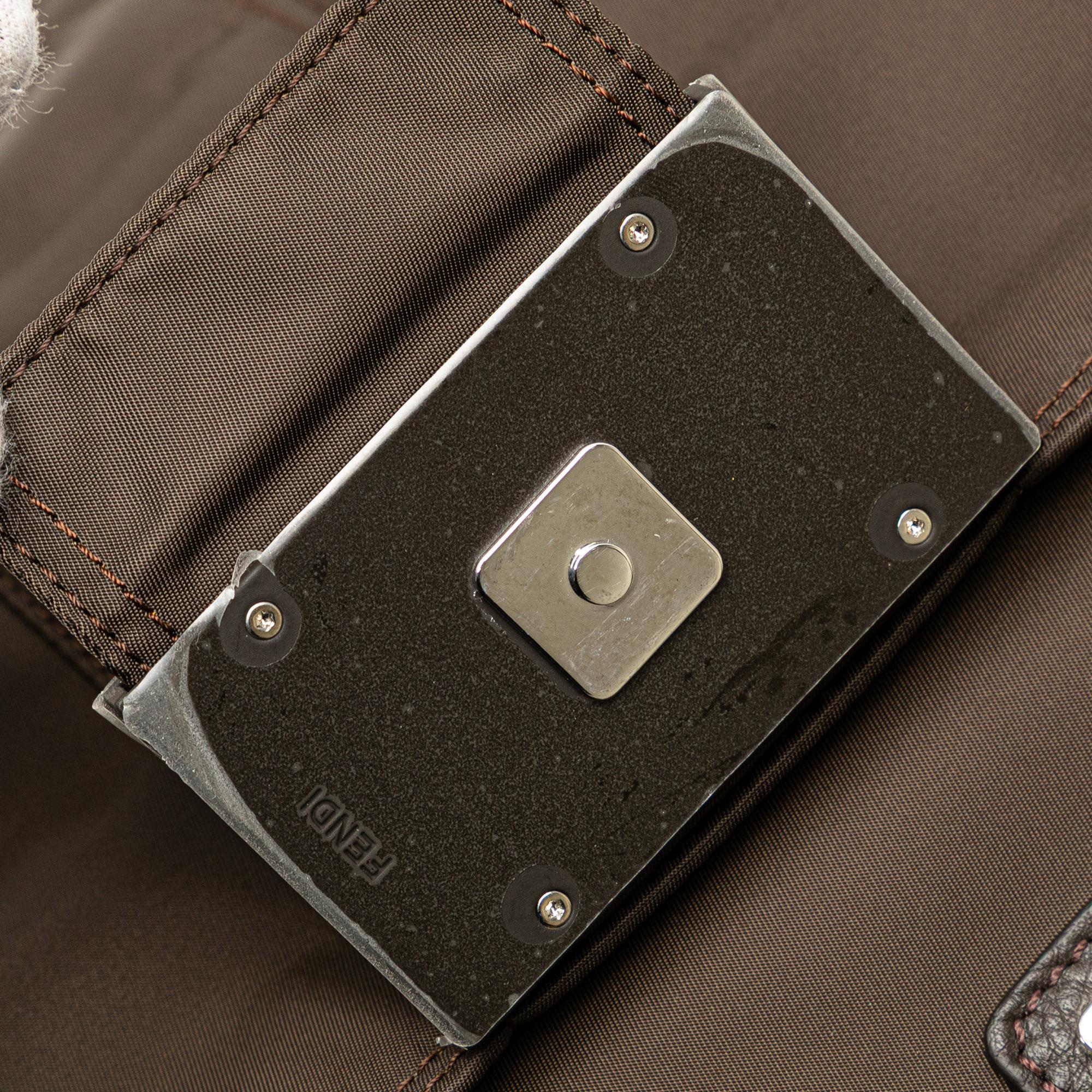 Fendi Large Econyl Nylon Baguette Satchel