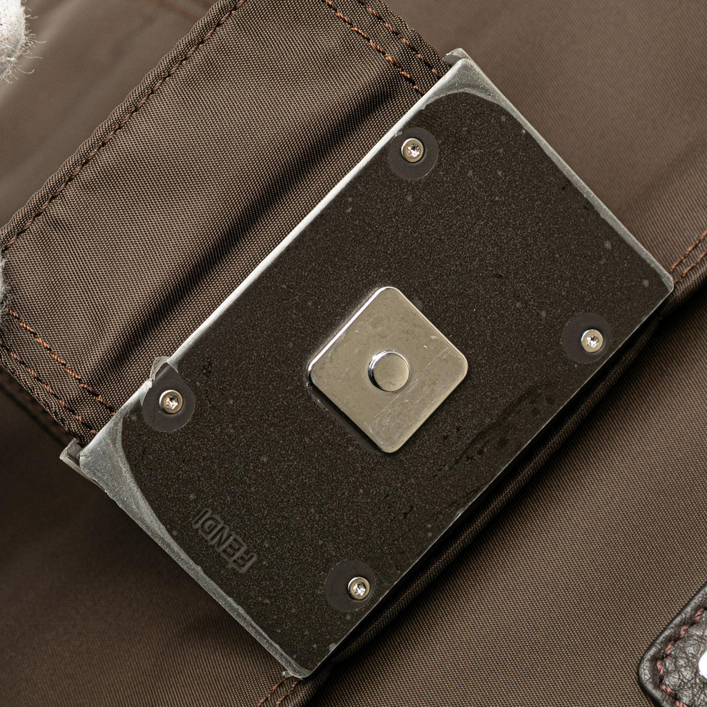 Fendi Large Econyl Nylon Baguette Satchel