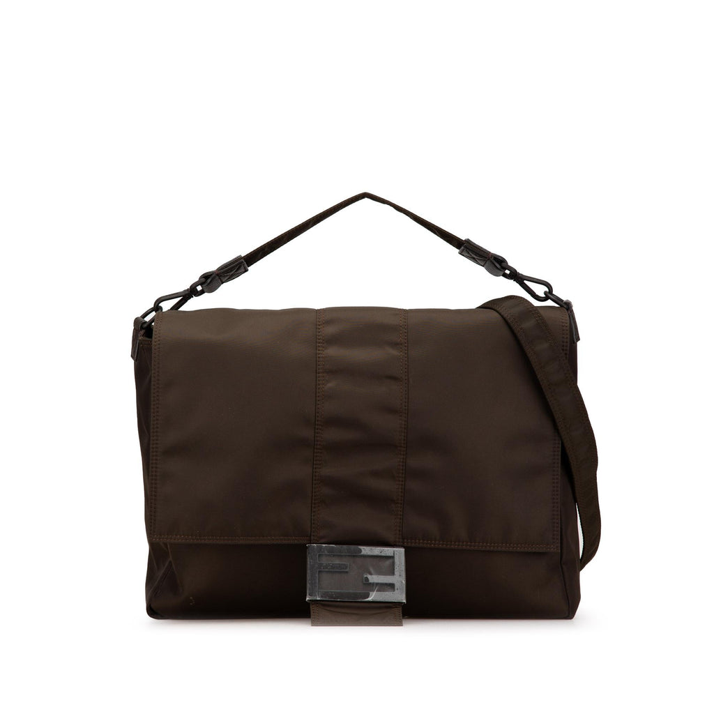 Fendi Large Econyl Nylon Baguette Satchel