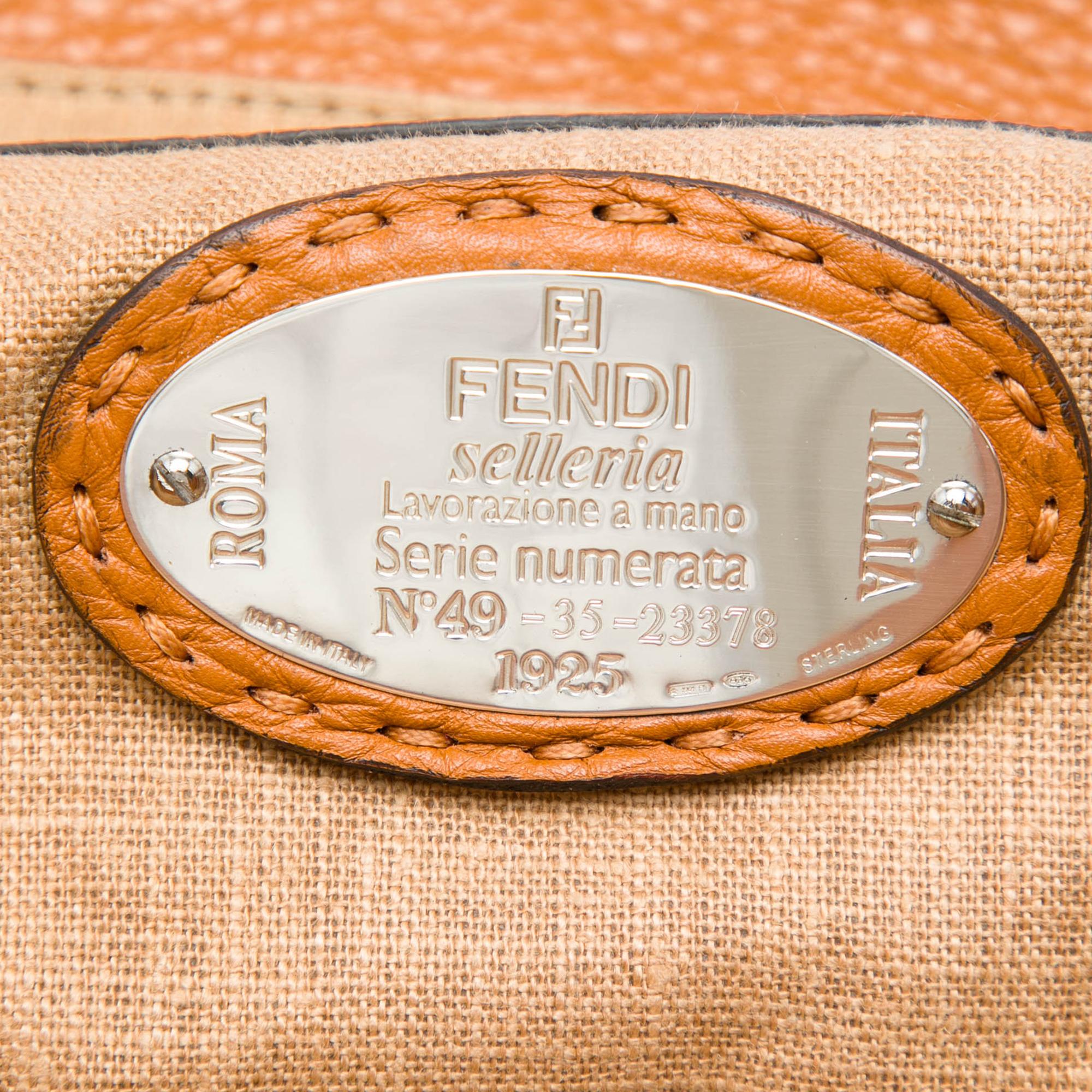 Fendi Large Leather Selleria Villa Borghese Tote