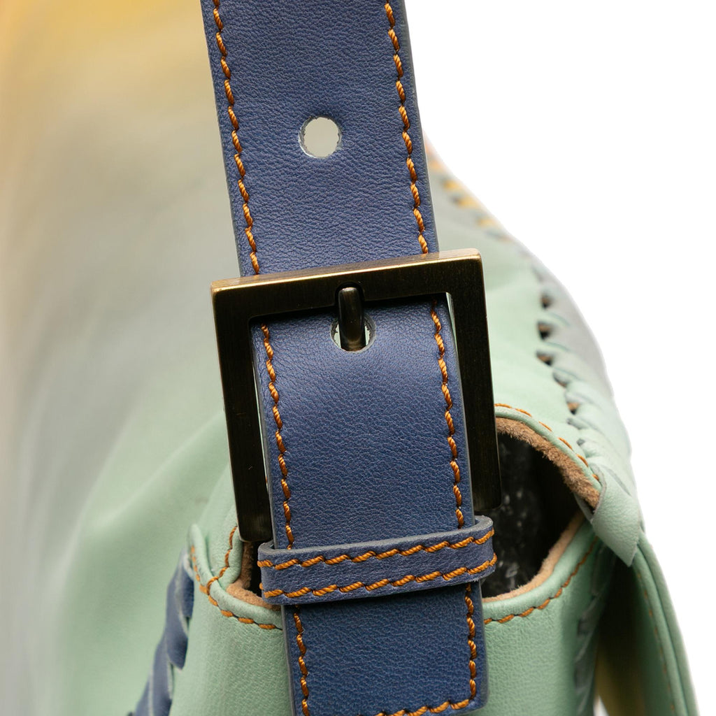 Fendi Large Multicolor Leather Whipstitch Baguette Crossbody