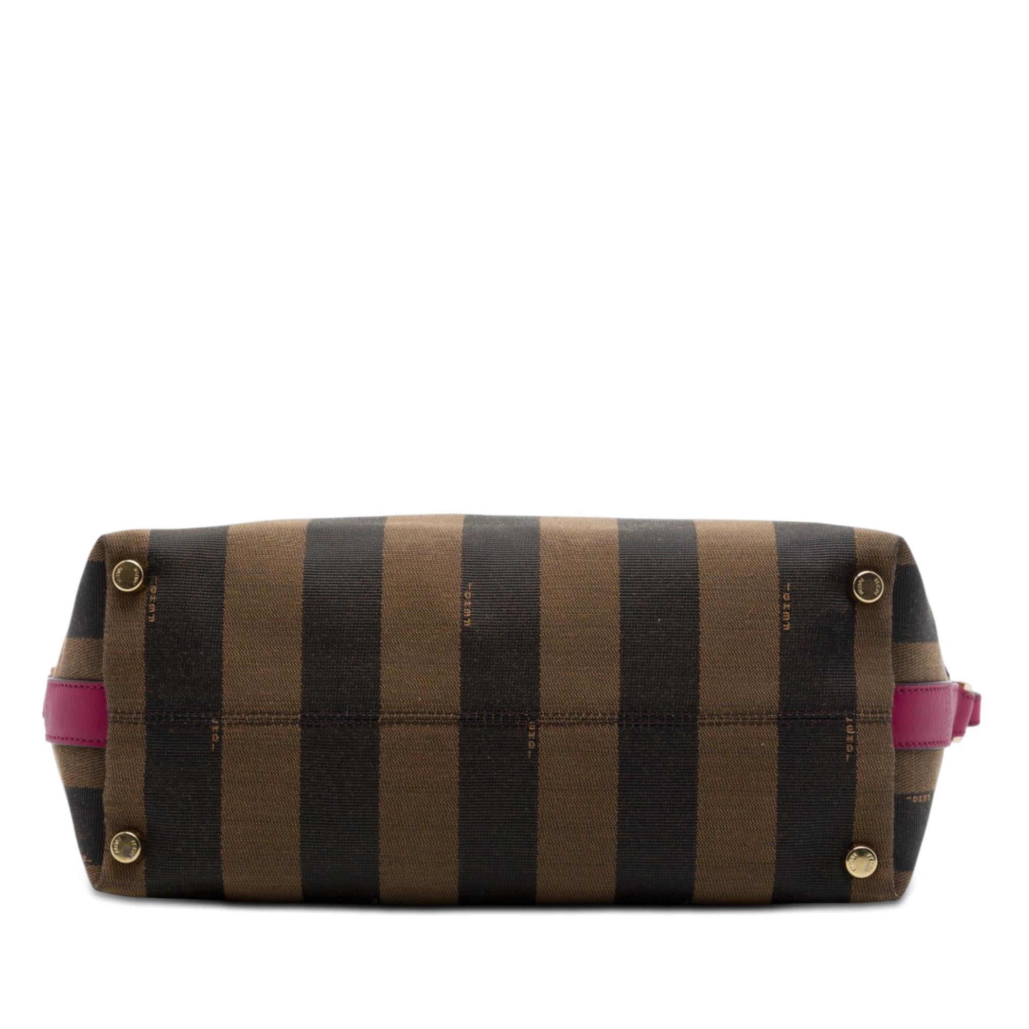 Fendi Large Pequin Canvas Satchel