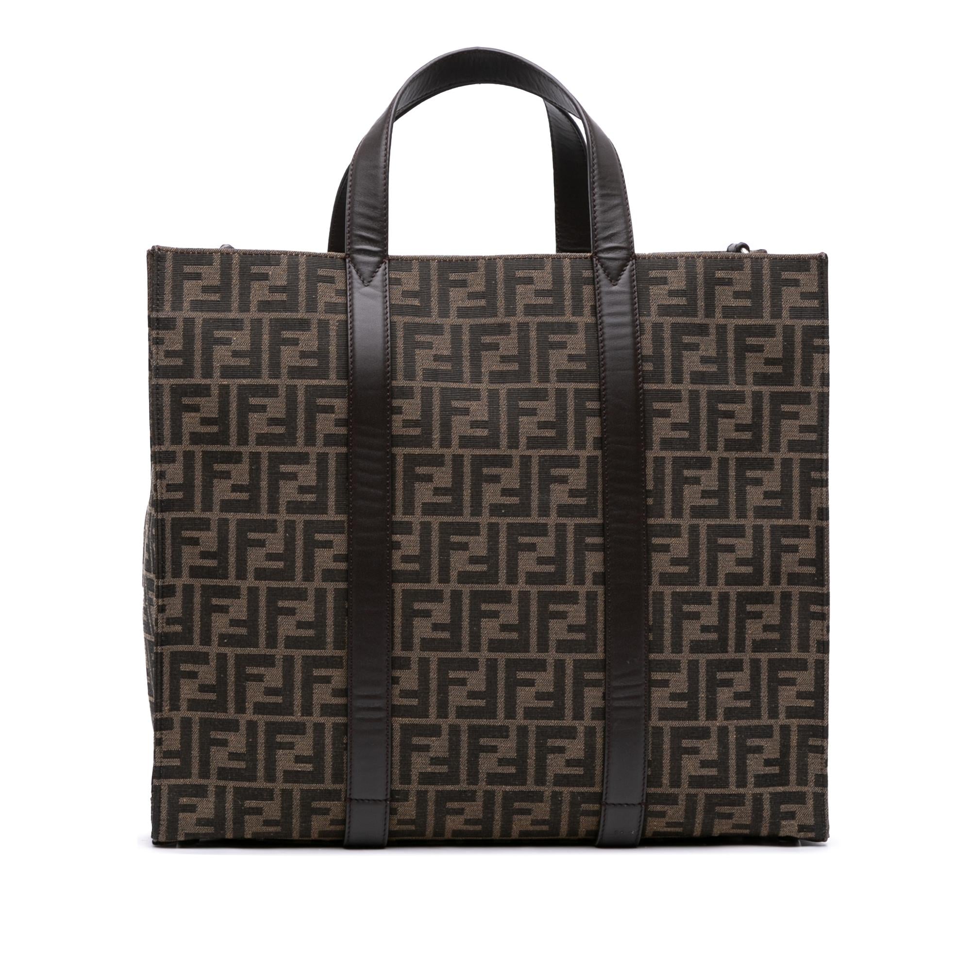 Fendi Large Zucca Canvas Shopper Tote