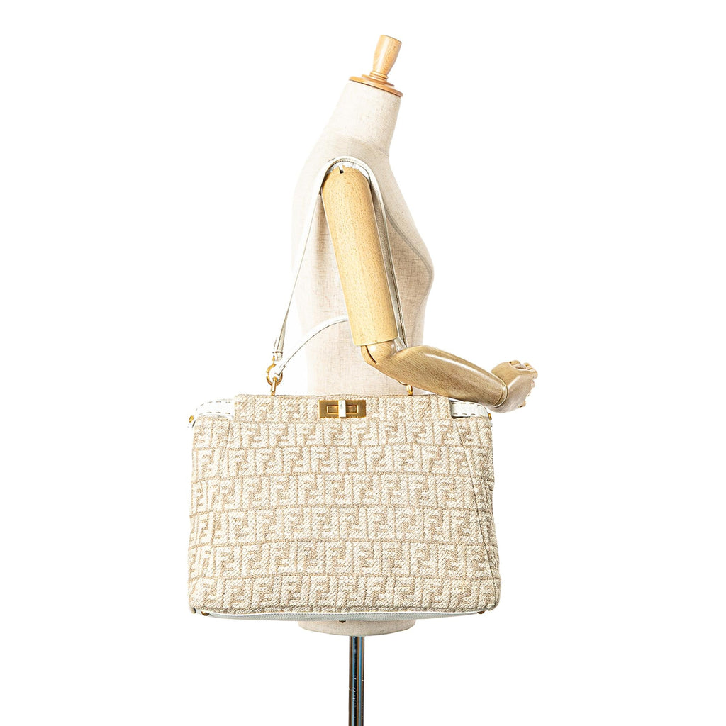 Fendi Large Zucca Corda Iconic Peekaboo Satchel