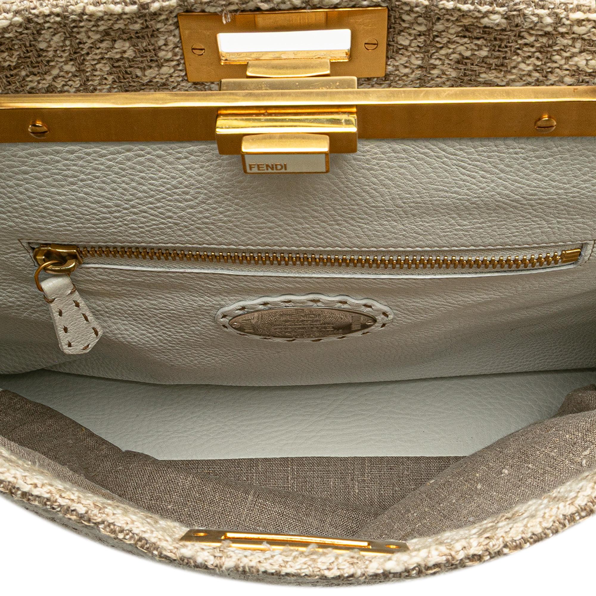 Fendi Large Zucca Corda Iconic Peekaboo Satchel