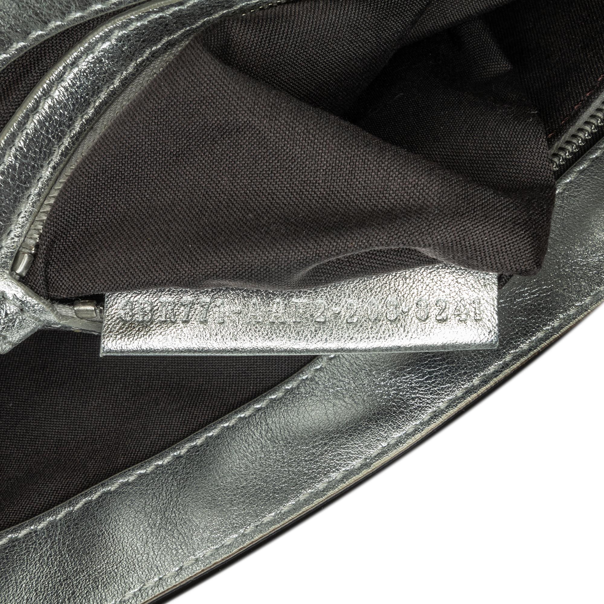 Fendi Large Zucca Embossed Baguette Satchel