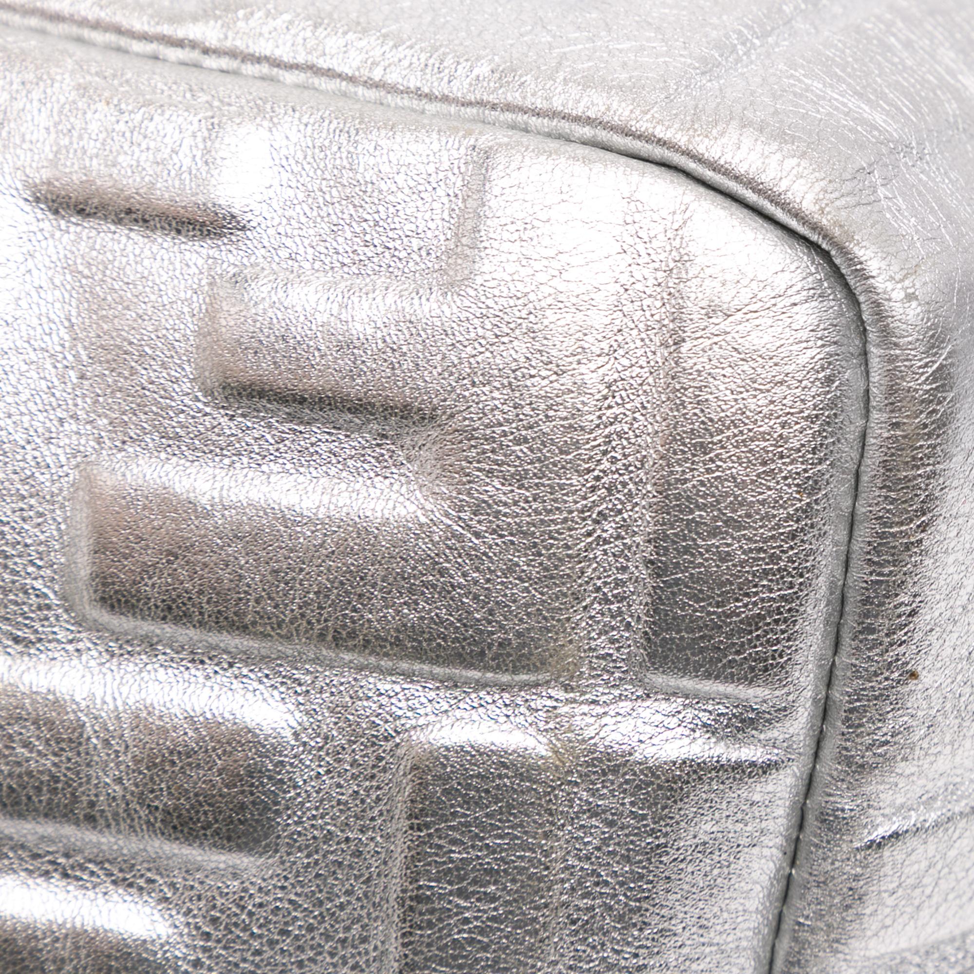 Fendi Large Zucca Embossed Leather Baguette Satchel