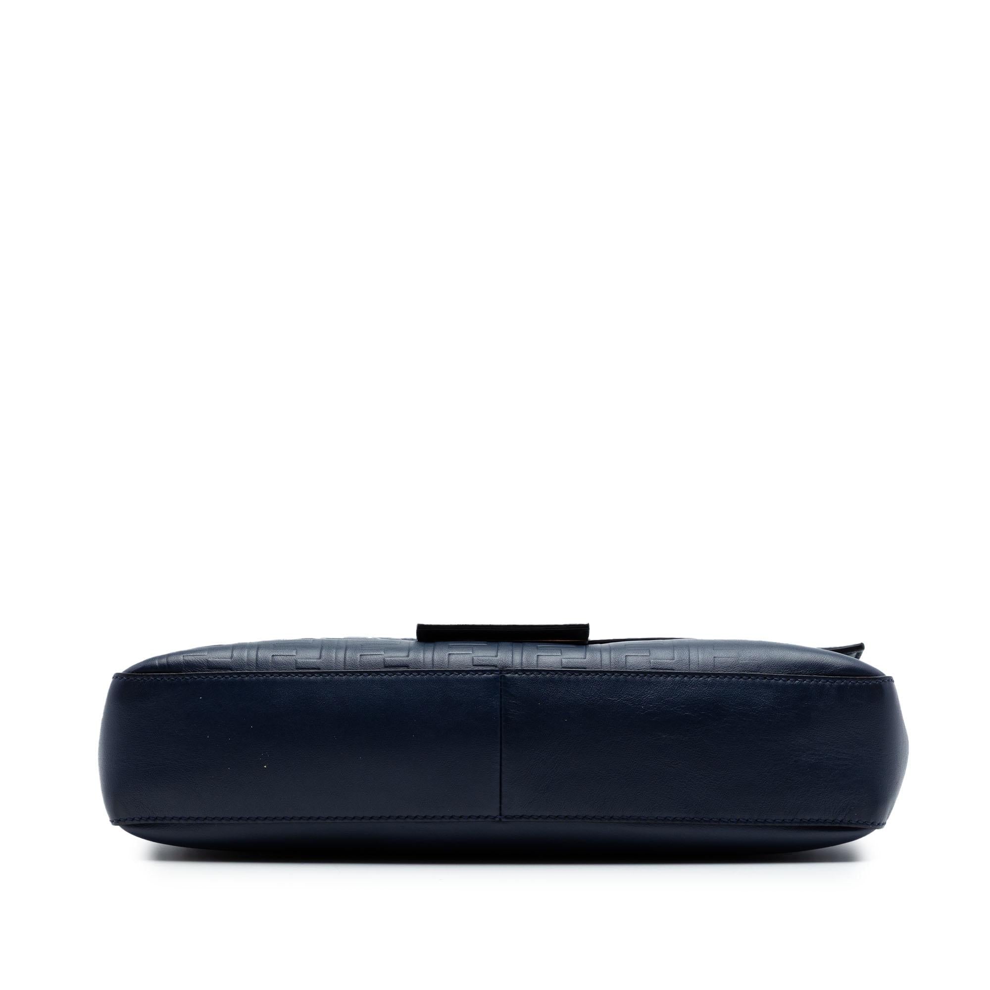 Fendi Large Zucca Embossed Leather Convertible Belt Baguette