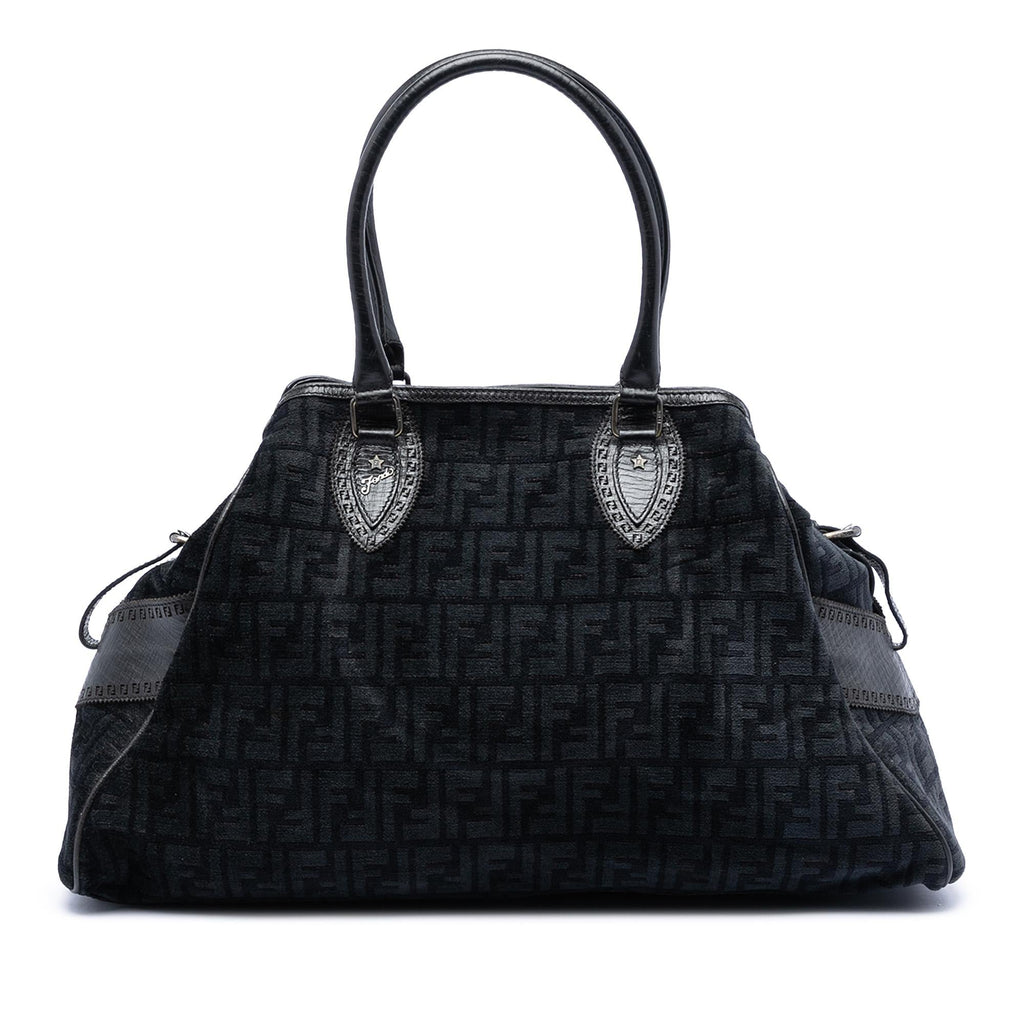 Fendi Large Zucca Velvet Etniko Du Jour Handbag