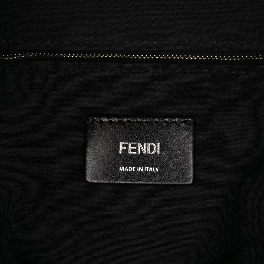 Fendi Large Zucca and Pequin Canvas Convertible Baguette Satchel