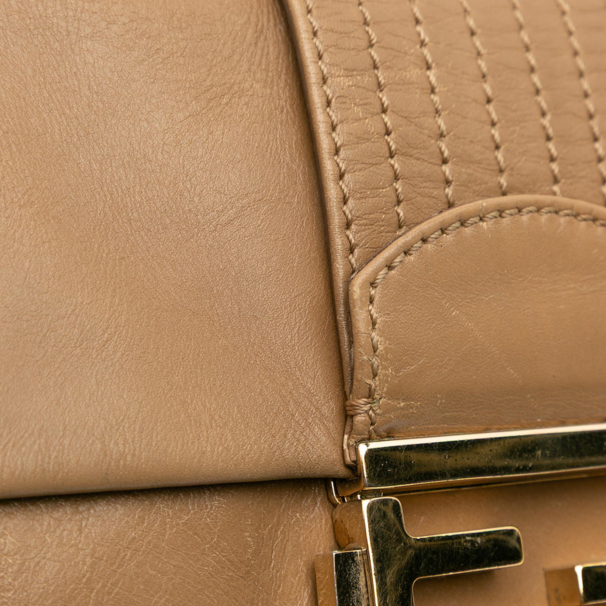 Fendi Leather Baguette Chain Flap