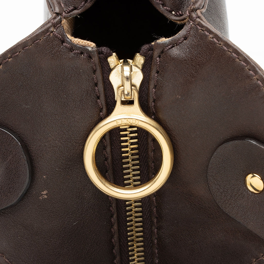 Fendi Leather Devil Trapezio Small Satchel