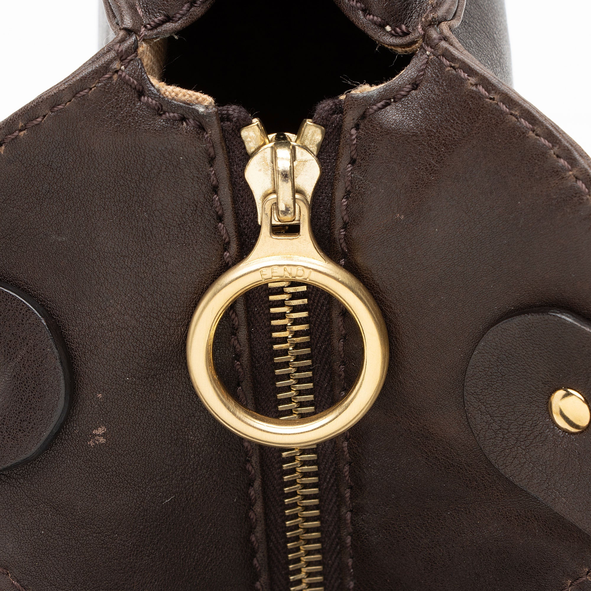 Fendi Leather Devil Trapezio Small Satchel