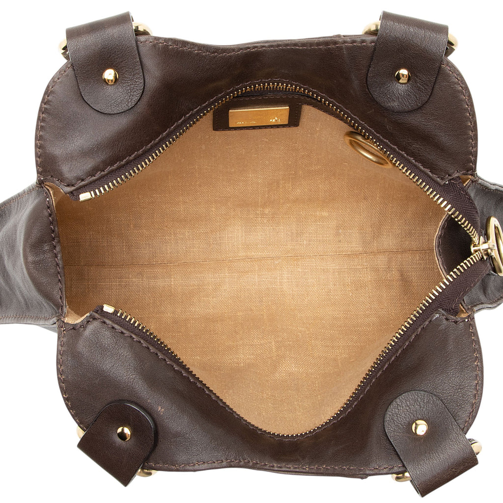 Fendi Leather Devil Trapezio Small Satchel