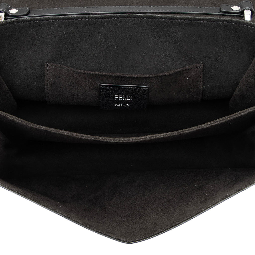 Fendi Leather Embroidered Flowers and Bows Kan I Medium Shoulder Bag
