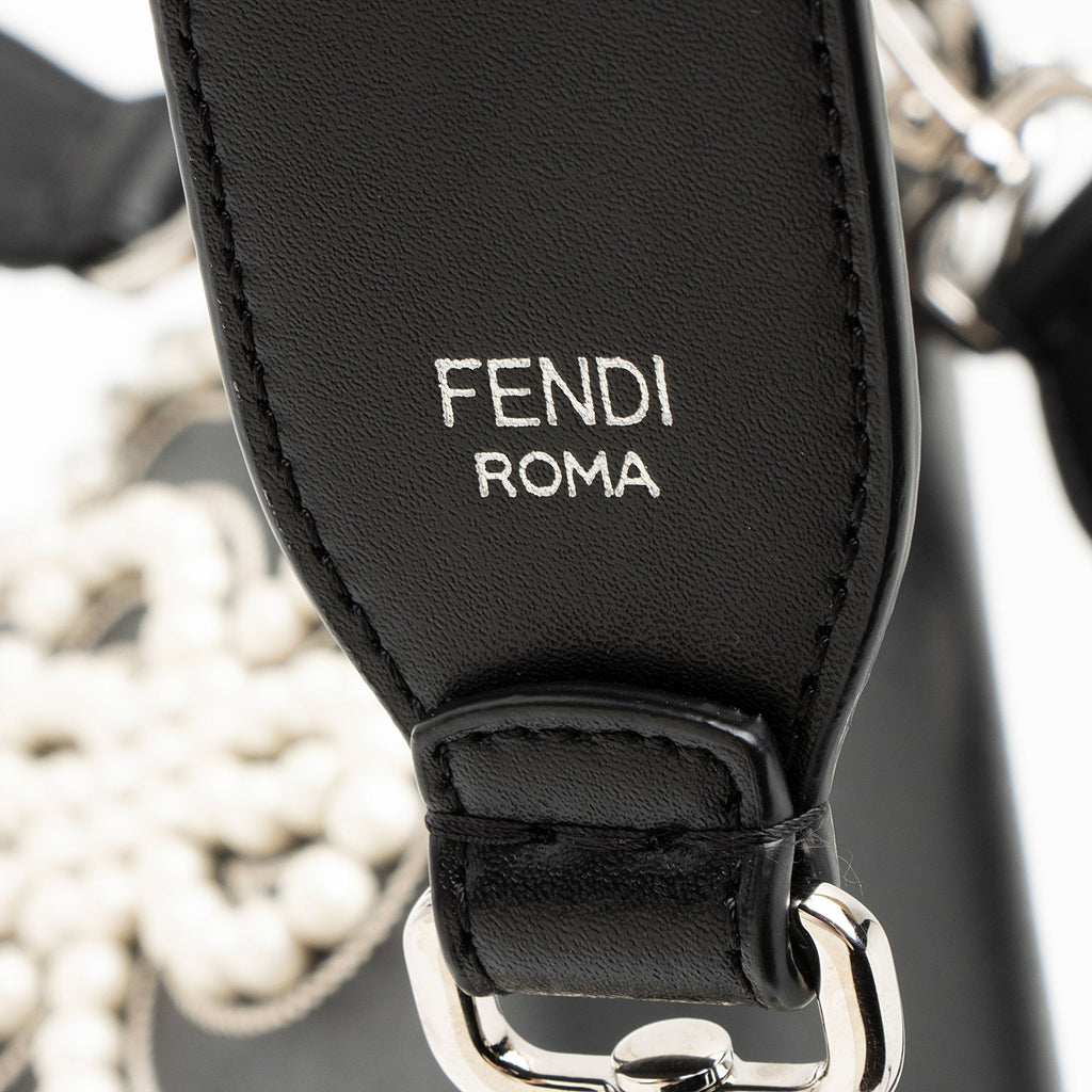 Fendi Leather Embroidered Flowers and Bows Kan I Medium Shoulder Bag