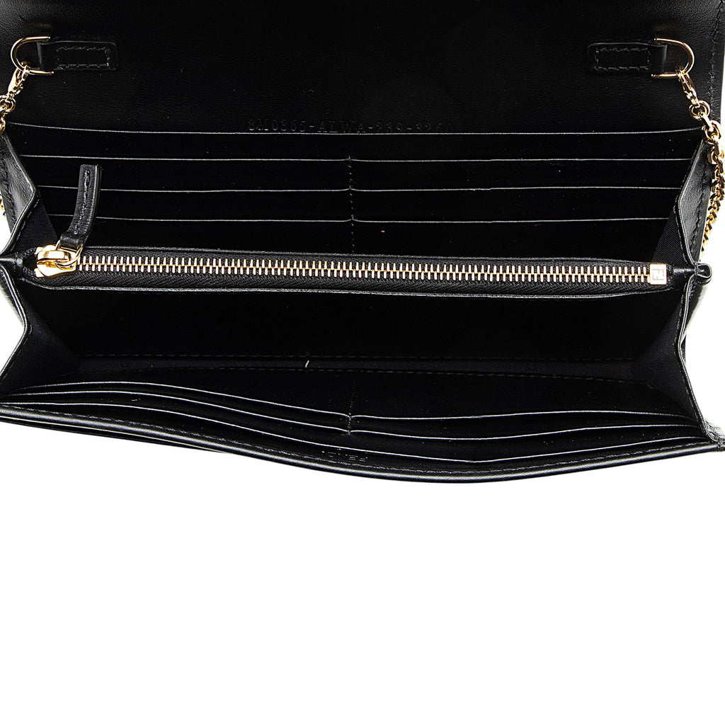 Fendi Leather FF Diamonds Continental Wallet on Chain