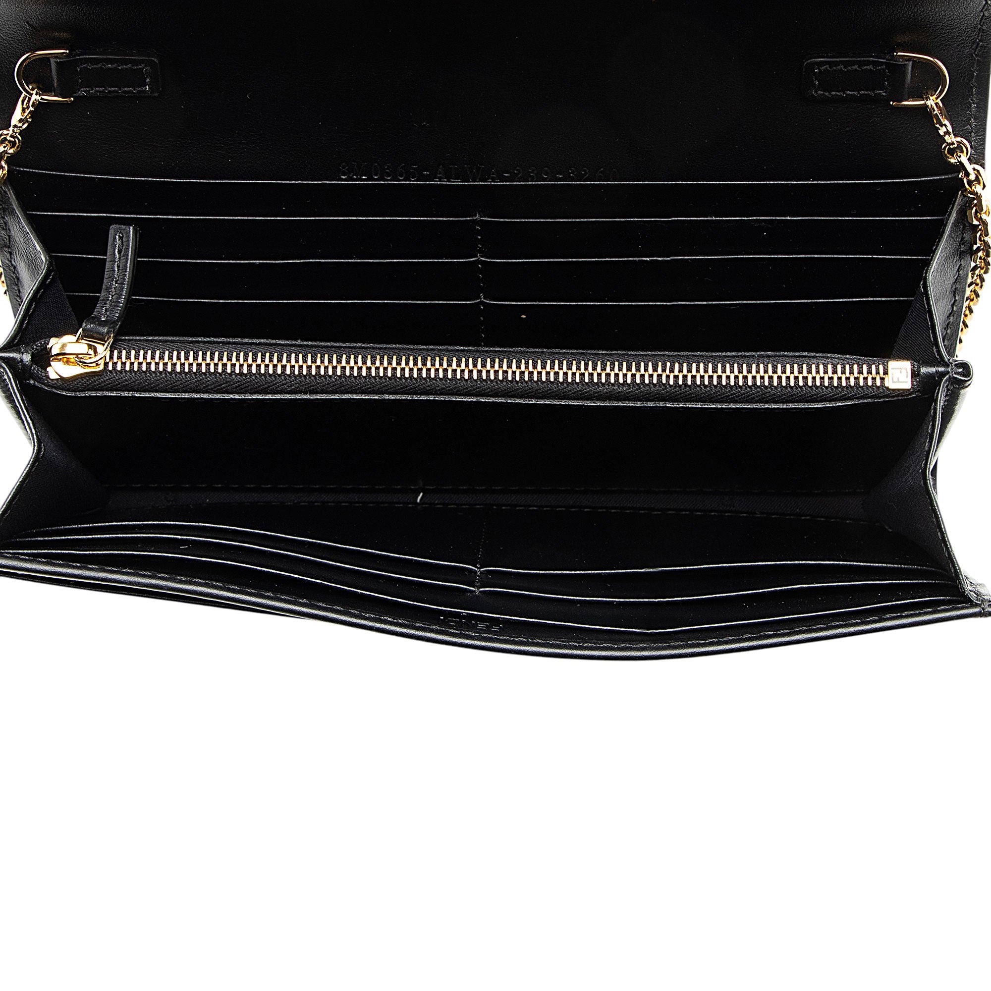 Fendi Leather FF Diamonds Continental Wallet on Chain