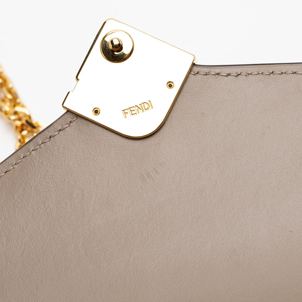 Fendi Leather FF Diamonds Continental Wallet with Chain
