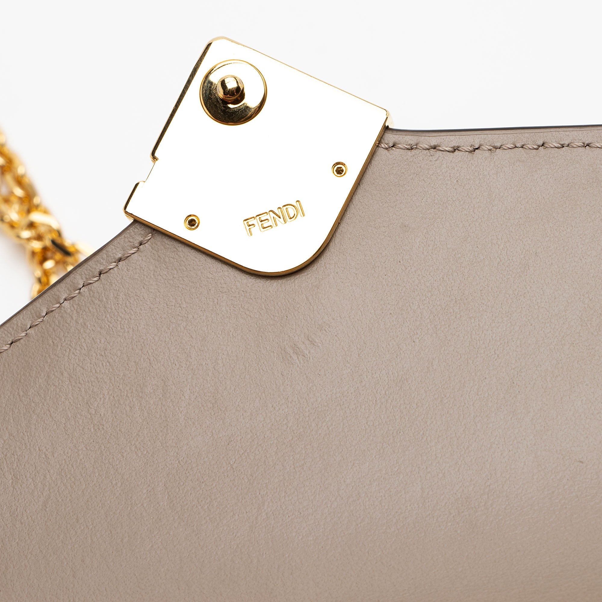 Fendi Leather FF Diamonds Continental Wallet with Chain