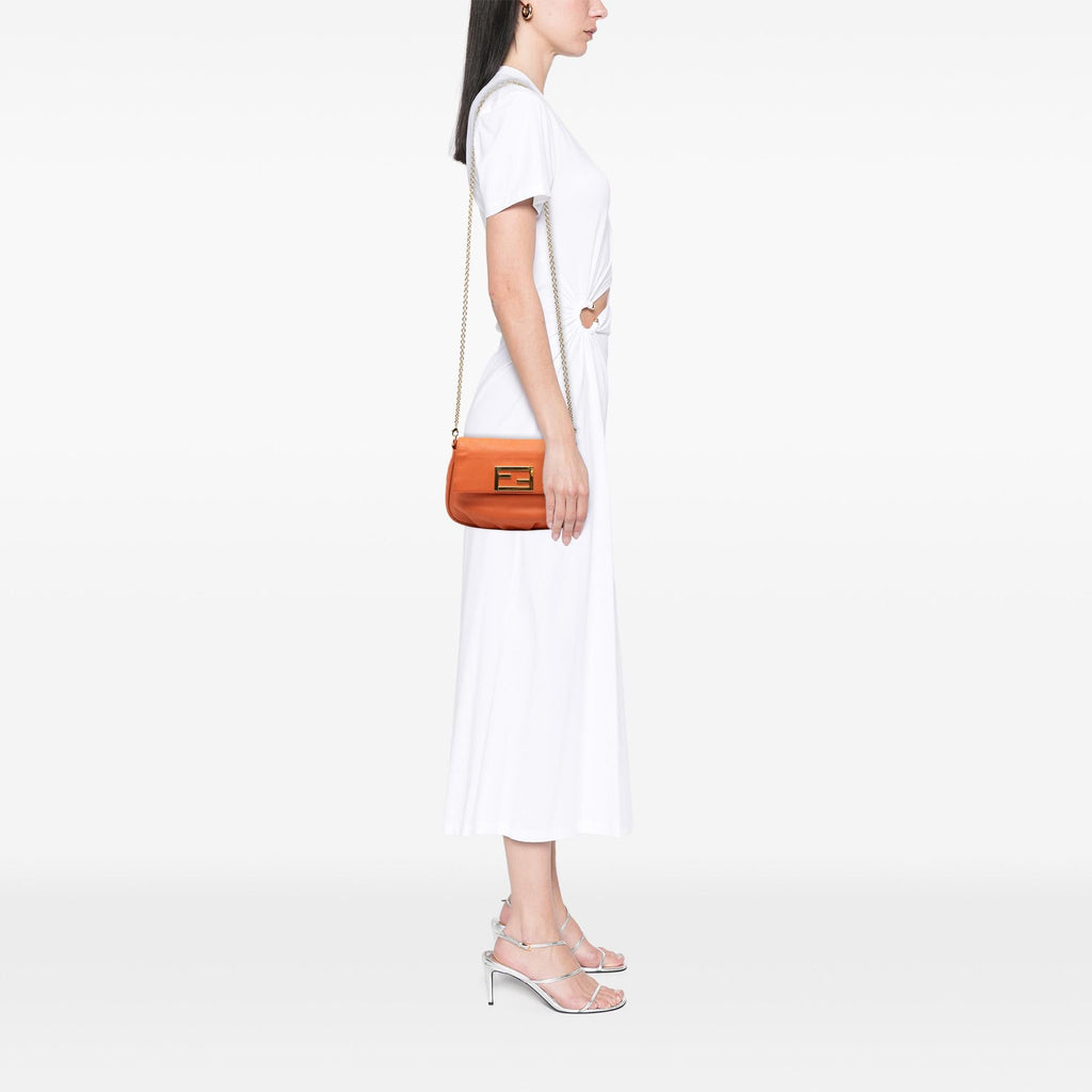 Fendi Leather Fendista Pochette Crossbody