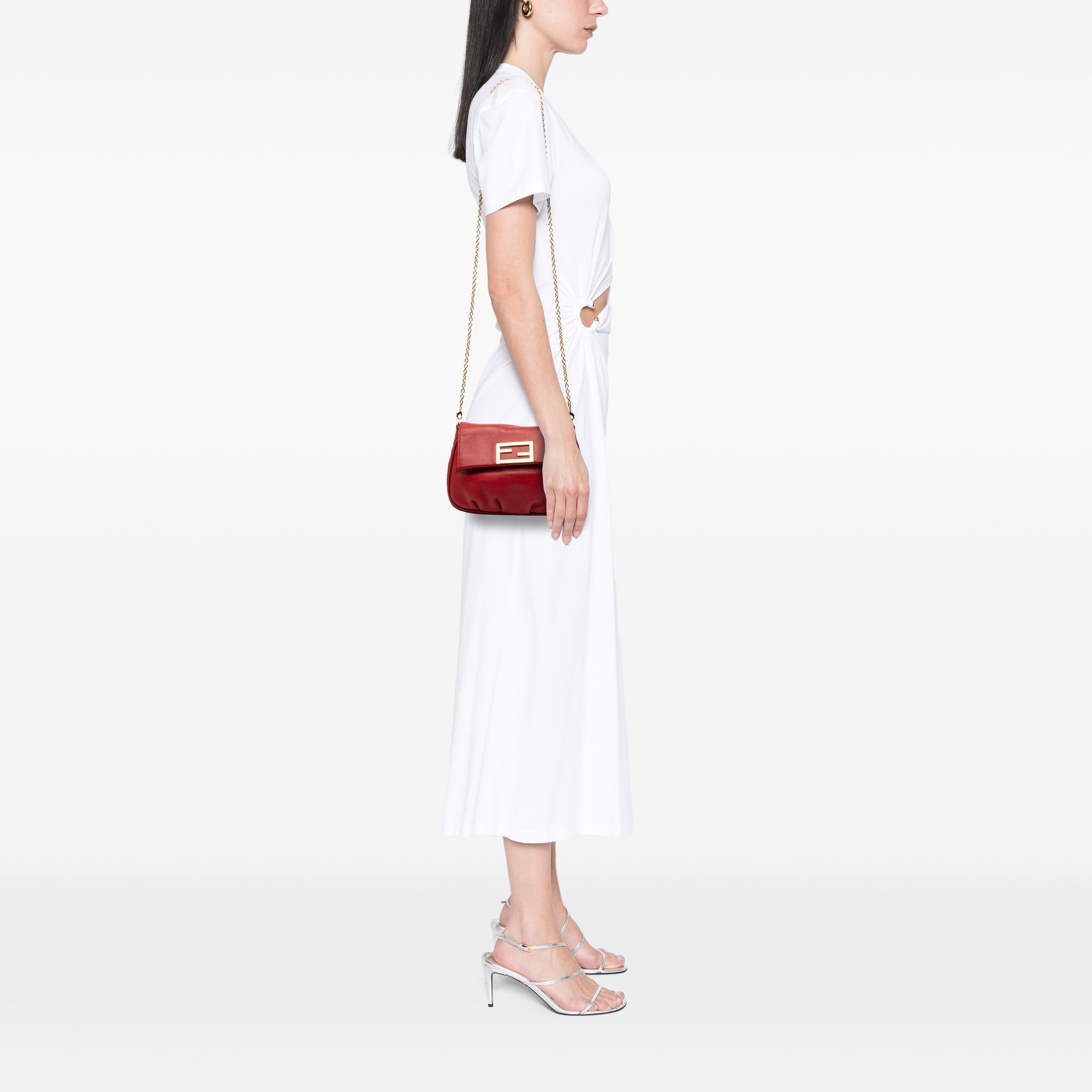 Fendi Leather Fendista Pochette Crossbody