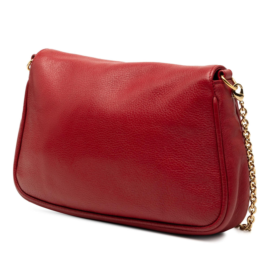 Fendi Leather Fendista Pochette Crossbody