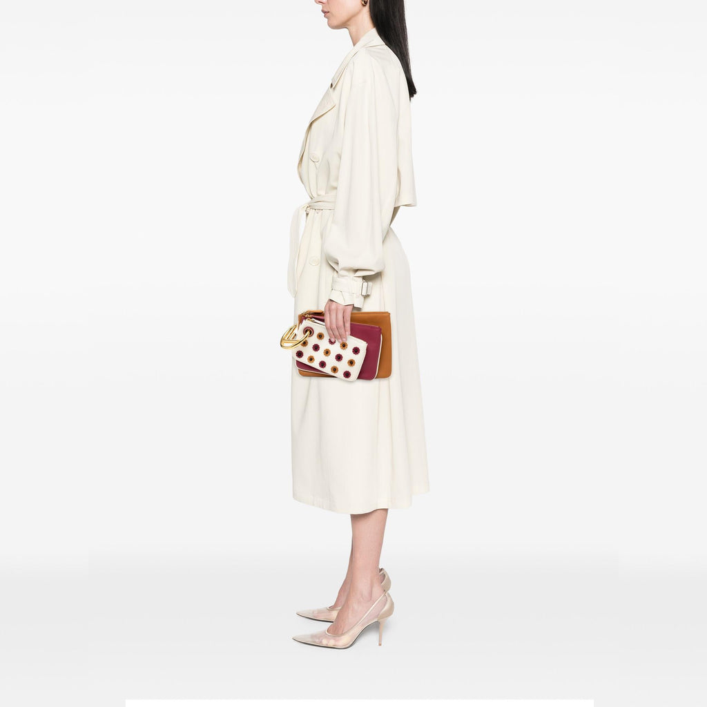 Fendi Leather Flowerland Triplette Clutch