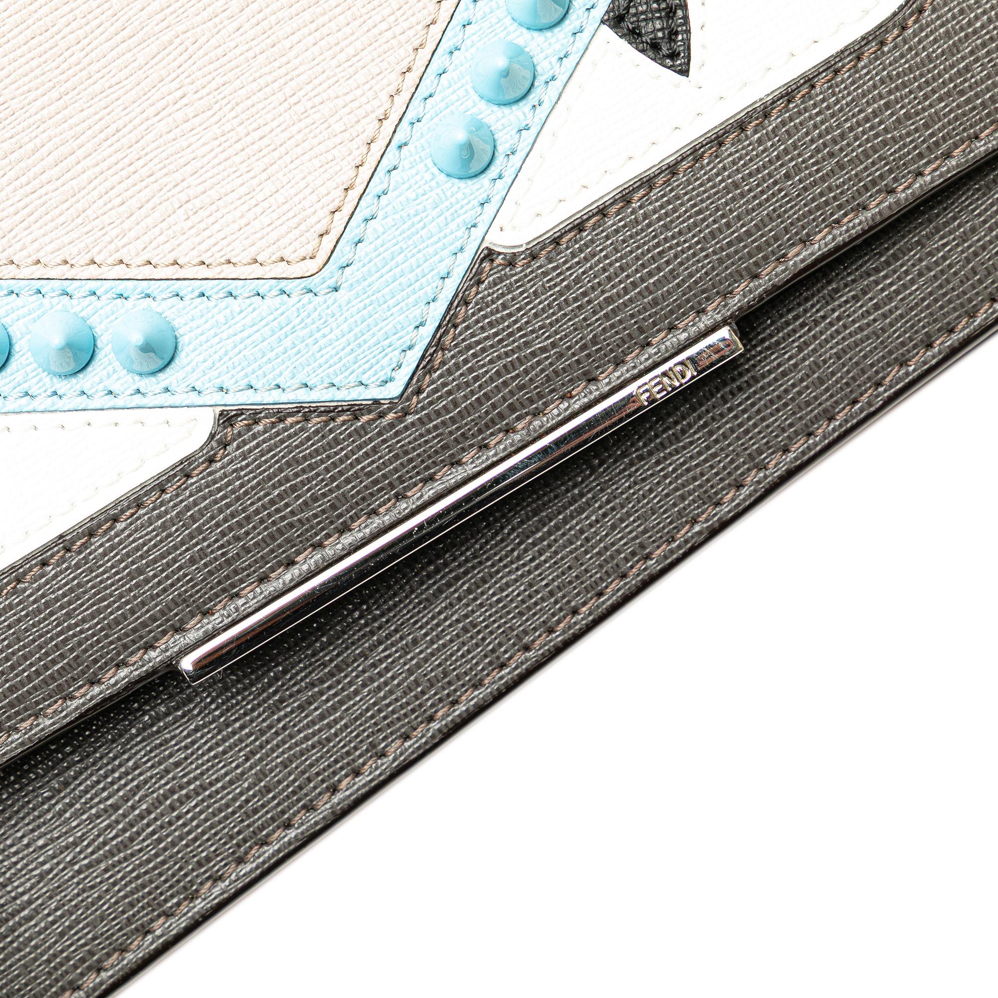 Fendi Leather Monster Eyes Wallet On Chain