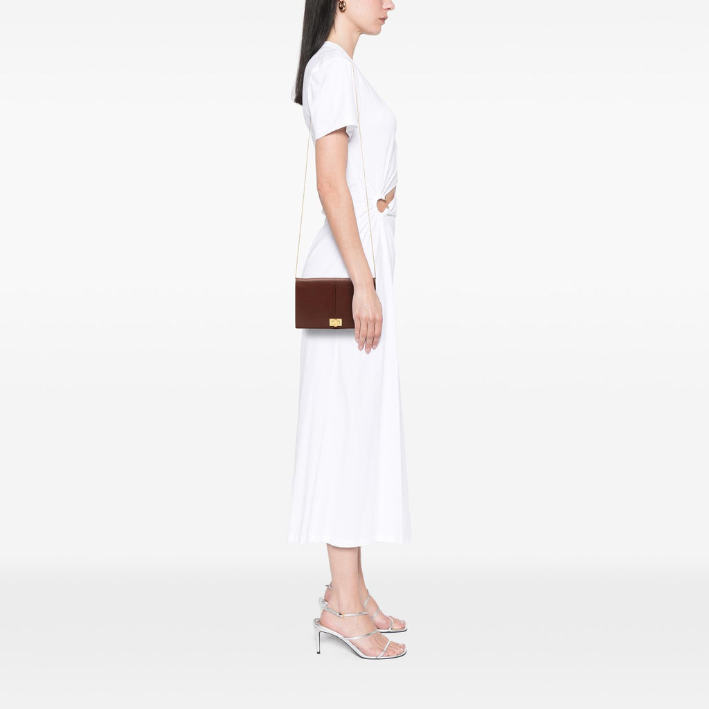 Fendi Leather Peekaboo Chain Clutch
