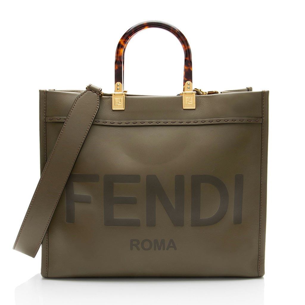 Fendi Leather Sunshine Medium Shopper Tote