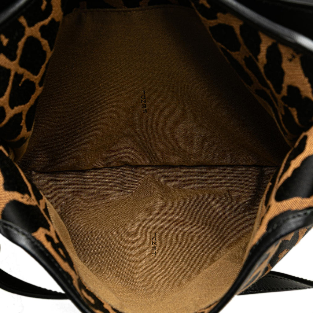 Fendi Leopard Print Chef Canvas Handbag