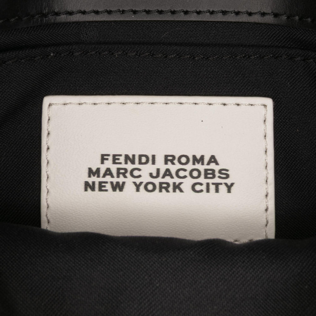 Fendi Marc Jacobs Nappa Vitello King Logo Print Baguette Phone Pouch Satchel