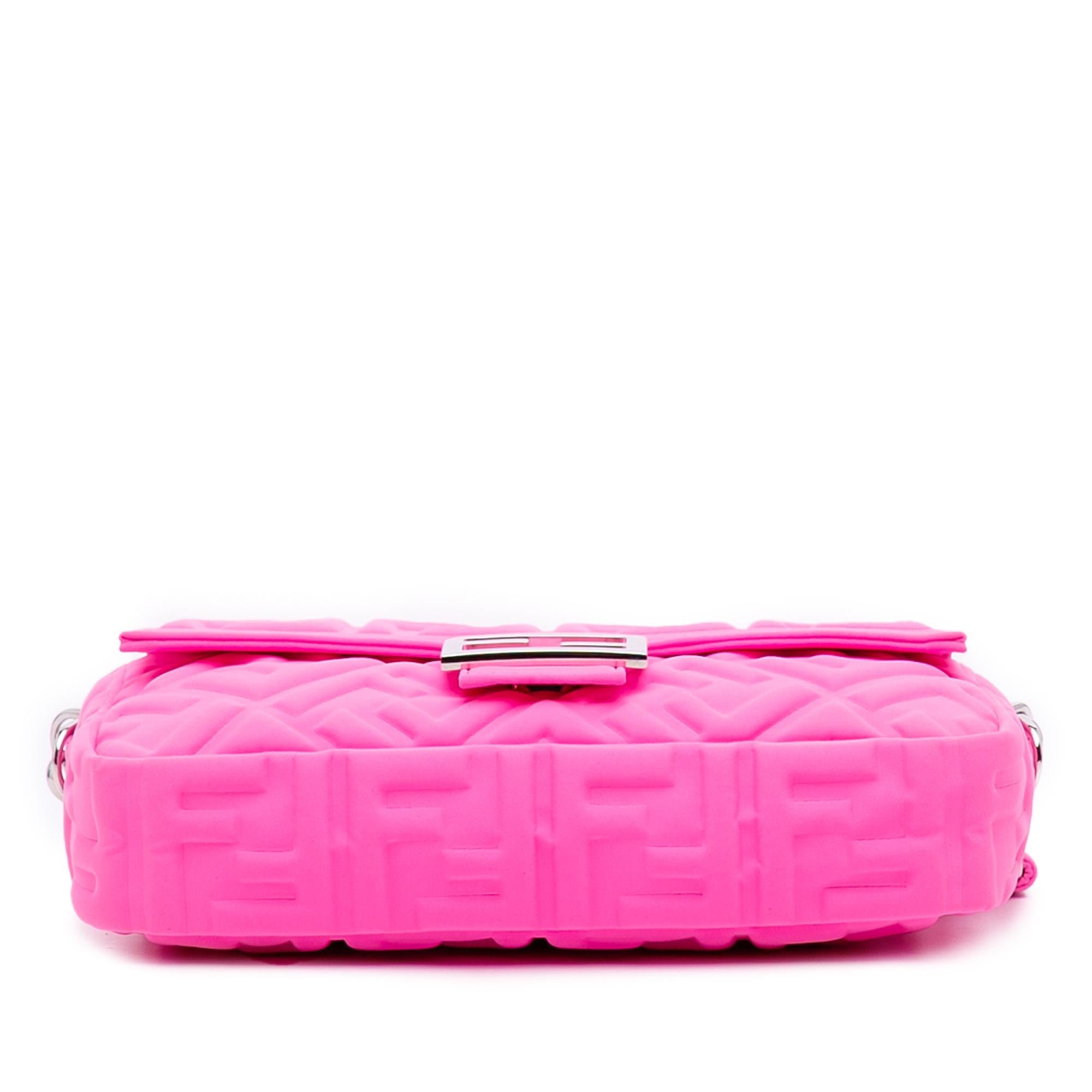 Fendi Medium Embossed Lycra Baguette Satchel