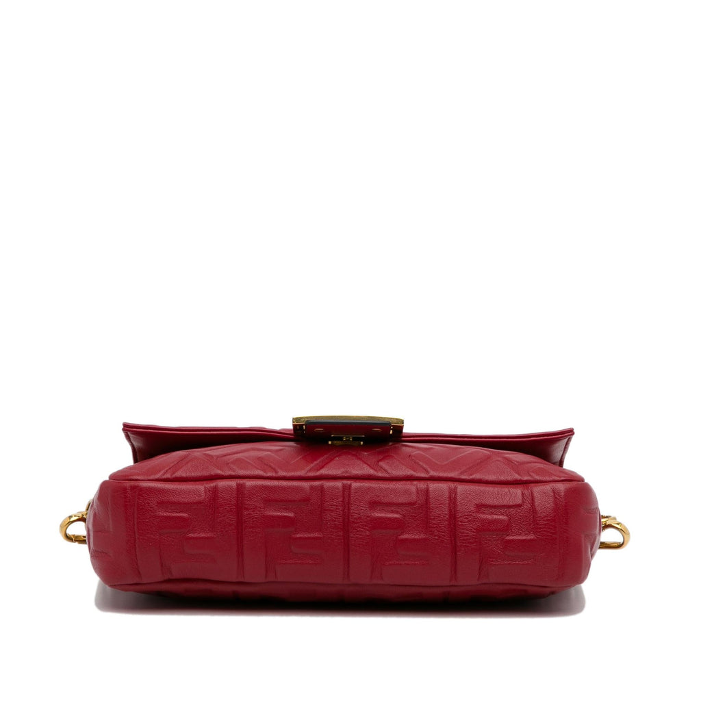 Fendi Medium Embossed Zucca Baguette (SHG-nWpDEM)