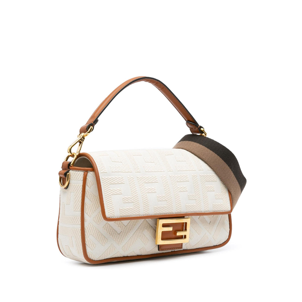Fendi Medium Embroidered Canvas Baguette (SHG-fN5sXf)