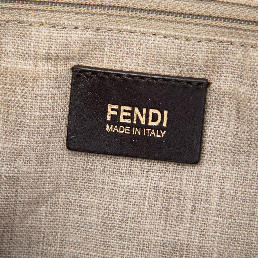 Fendi Medium Studded Milk Calfskin B Fab Satchel